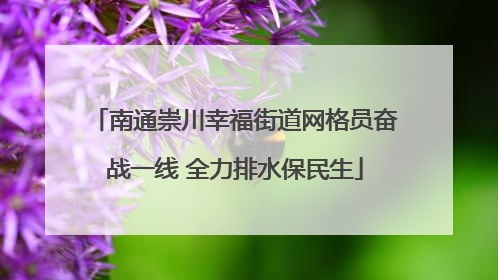 南通崇川幸福街道网格员奋战一线 全力排水保民生