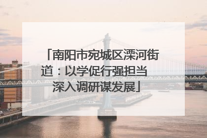 南阳市宛城区溧河街道：以学促行强担当 深入调研谋发展