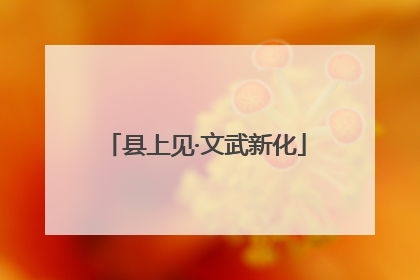 县上见·文武新化