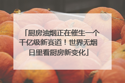 厨房油烟正在催生一个千亿级新赛道！世界无烟日里看厨房新变化