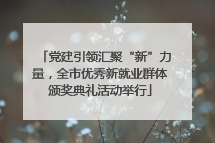 党建引领汇聚“新”力量，全市优秀新就业群体颁奖典礼活动举行