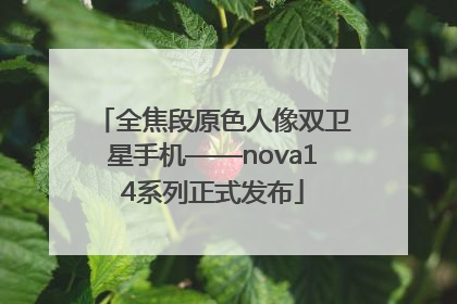 全焦段原色人像双卫星手机——nova14系列正式发布