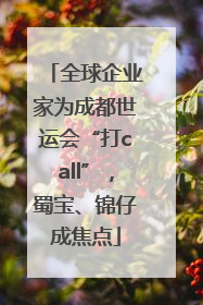 全球企业家为成都世运会“打call”，蜀宝、锦仔成焦点