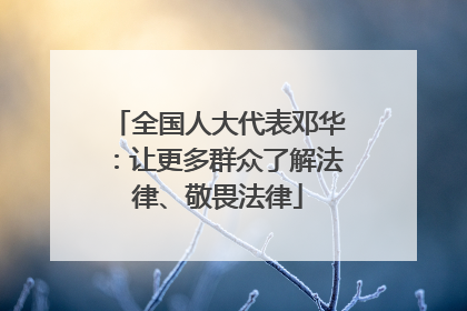 全国人大代表邓华：让更多群众了解法律、敬畏法律