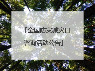 全国防灾减灾日咨询活动公告