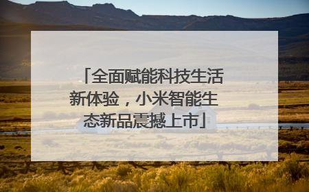 全面赋能科技生活新体验，小米智能生态新品震撼上市