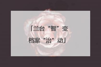 兰台“智”变 档案“治”动