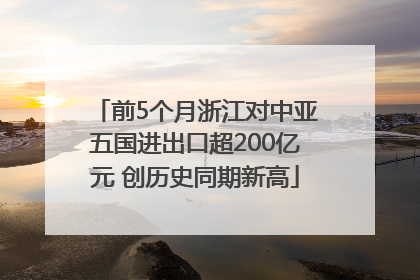 前5个月浙江对中亚五国进出口超200亿元 创历史同期新高