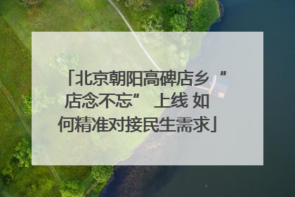 北京朝阳高碑店乡“店念不忘” 上线 如何精准对接民生需求