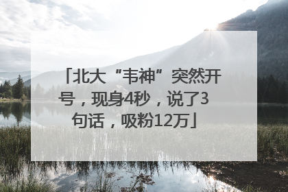 北大“韦神”突然开号，现身4秒，说了3句话，吸粉12万