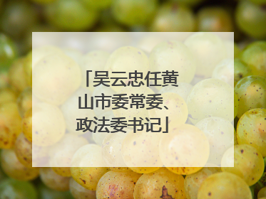 吴云忠任黄山市委常委、政法委书记