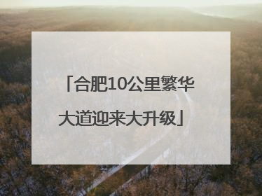 合肥10公里繁华大道迎来大升级