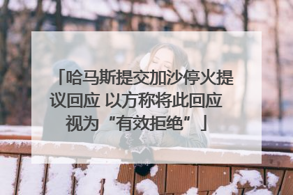 哈马斯提交加沙停火提议回应 以方称将此回应视为“有效拒绝”