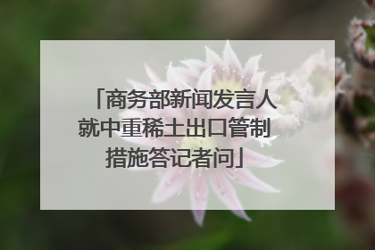 商务部新闻发言人就中重稀土出口管制措施答记者问