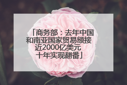 商务部：去年中国和南亚国家贸易额接近2000亿美元 十年实现翻番