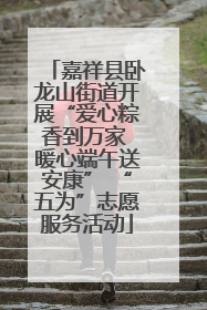 嘉祥县卧龙山街道开展“爱心粽香到万家 暖心端午送安康” “五为”志愿服务活动