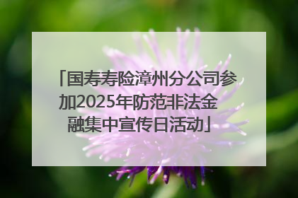 国寿寿险漳州分公司参加2025年防范非法金融集中宣传日活动
