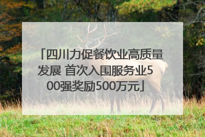 四川力促餐饮业高质量发展 首次入围服务业500强奖励500万元