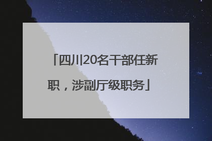 四川20名干部任新职，涉副厅级职务