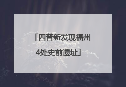 四普新发现福州4处史前遗址