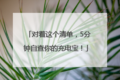 对着这个清单，5分钟自查你的充电宝！