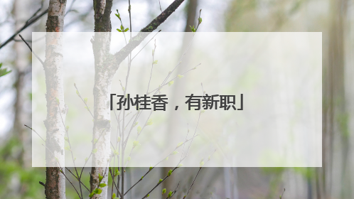 孙桂香，有新职