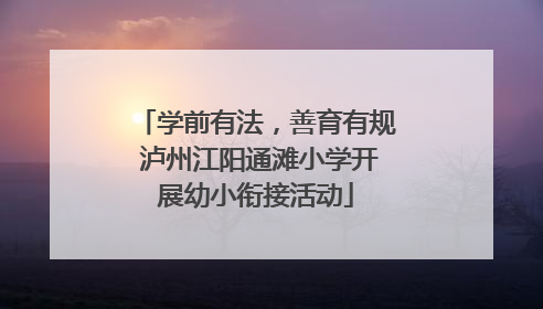 学前有法，善育有规 泸州江阳通滩小学开展幼小衔接活动