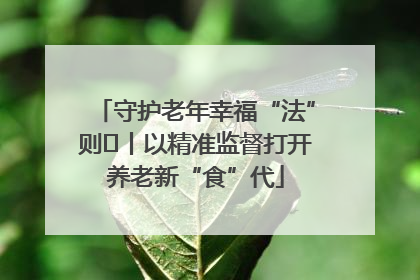 守护老年幸福“法”则⑮丨以精准监督打开养老新“食”代