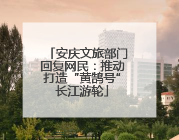 安庆文旅部门回复网民：推动打造“黄鹄号”长江游轮