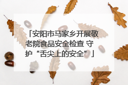 安阳市马家乡开展敬老院食品安全检查 守护“舌尖上的安全”