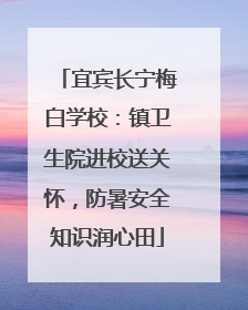 宜宾长宁梅白学校：镇卫生院进校送关怀，防暑安全知识润心田