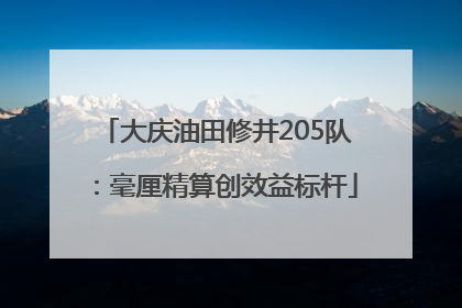 大庆油田修井205队：毫厘精算创效益标杆