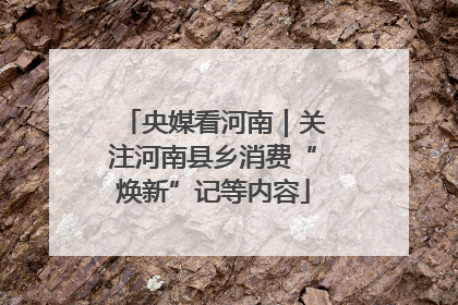 央媒看河南｜关注河南县乡消费“焕新”记等内容