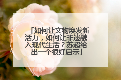如何让文物焕发新活力，如何让非遗融入现代生活？苏超给出一个很好启示