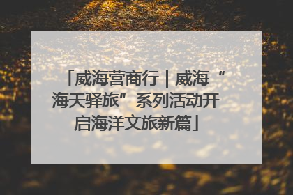 威海营商行｜威海“海天驿旅”系列活动开启海洋文旅新篇