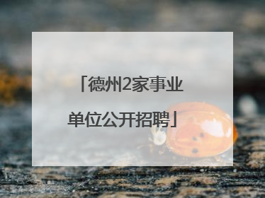 德州2家事业单位公开招聘