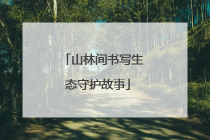 山林间书写生态守护故事