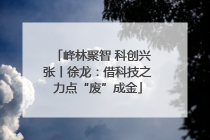 峰林聚智 科创兴张丨徐龙：借科技之力点“废”成金