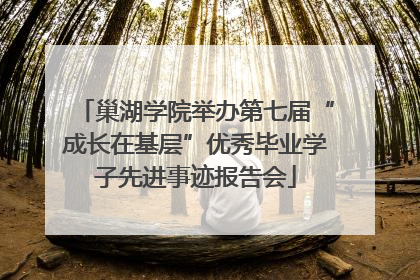 巢湖学院举办第七届“成长在基层”优秀毕业学子先进事迹报告会