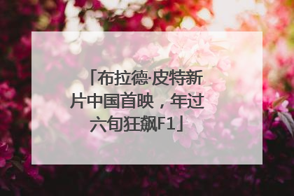 布拉德·皮特新片中国首映，年过六旬狂飙F1