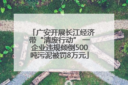 广安开展长江经济带“清废行动” 一企业违规倾倒500吨污泥被罚8万元