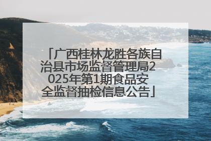 广西桂林龙胜各族自治县市场监督管理局2025年第1期食品安全监督抽检信息公告