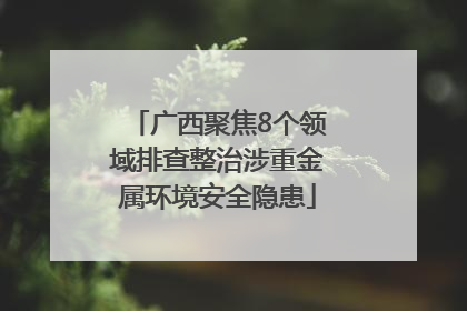 广西聚焦8个领域排查整治涉重金属环境安全隐患