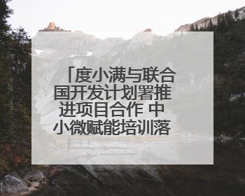 度小满与联合国开发计划署推进项目合作 中小微赋能培训落地辽宁庄河