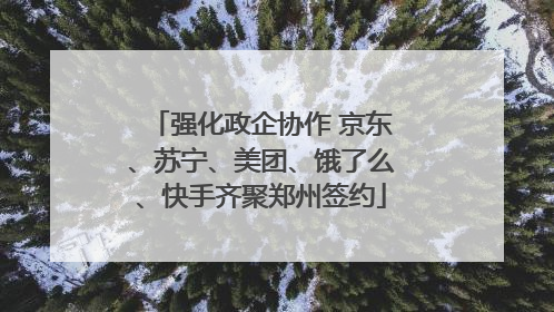 强化政企协作 京东、苏宁、美团、饿了么、快手齐聚郑州签约