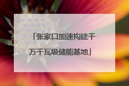 张家口加速构建千万千瓦级储能基地