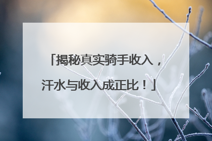 揭秘真实骑手收入，汗水与收入成正比！