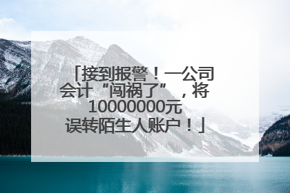 接到报警！一公司会计“闯祸了”，将10000000元误转陌生人账户！
