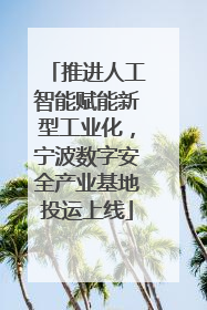 推进人工智能赋能新型工业化，宁波数字安全产业基地投运上线