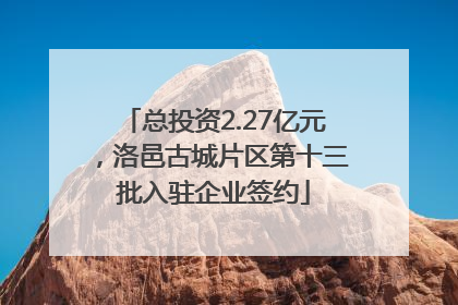 总投资2.27亿元，洛邑古城片区第十三批入驻企业签约